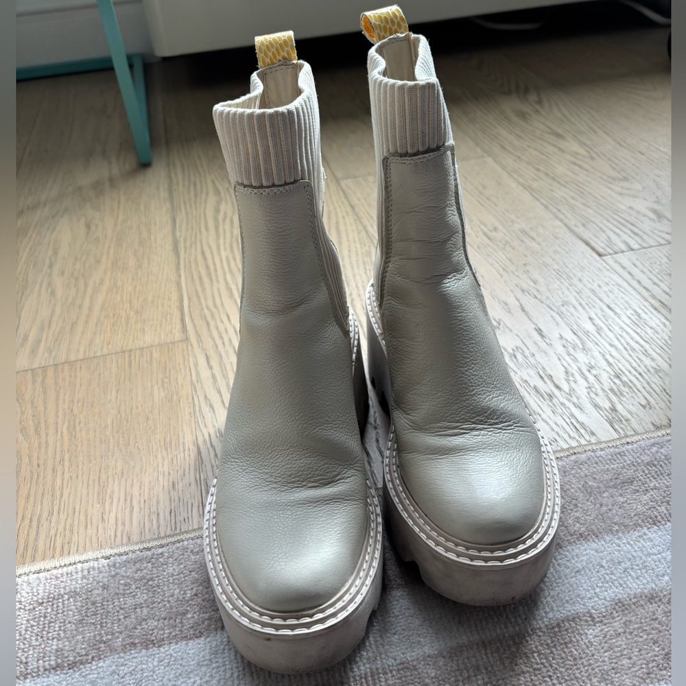 Dolce Vita Hoven Ivory Chelsea Lug Boots